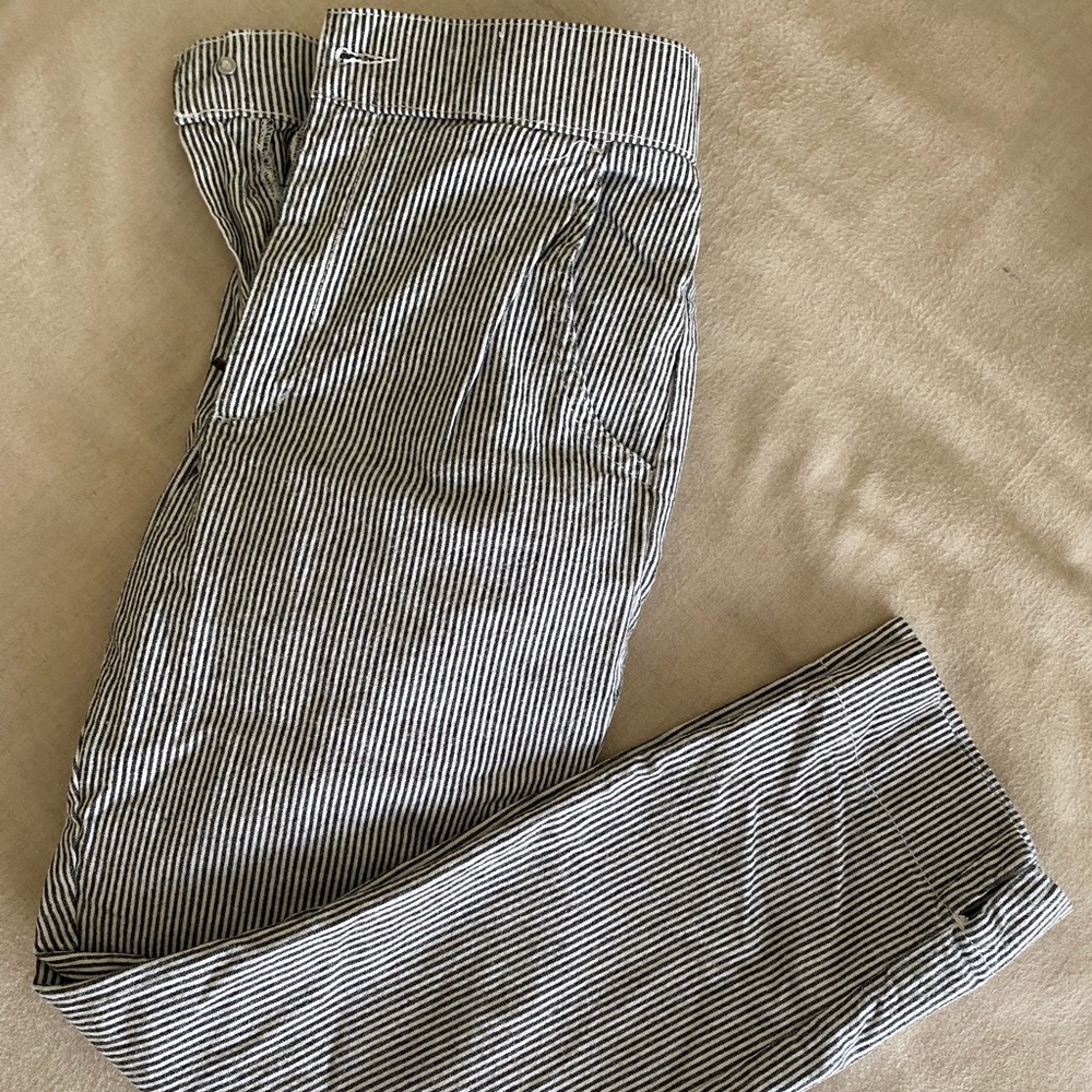 Hollister blue and white striped pants